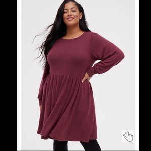 NWT TORRID Babydoll Dress / Size 2X / Zinfandel Red